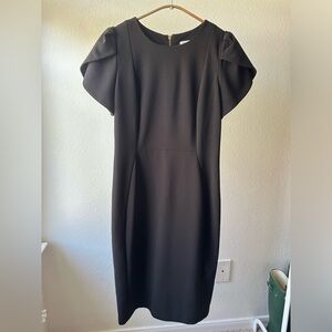 Women’s Calvin Klein Scalloped Sleeve Black Dress Size 8